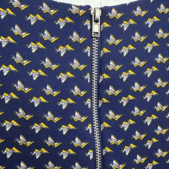 Navy Blue with yellow origami bird print. Size XS - Picture 3 of 5